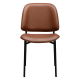 DANFORM OHMY Esszimmerstuhl - Cognac-Kunstleder und schwarzer Stahl