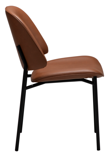 DANFORM OHMY Esszimmerstuhl - Cognac-Kunstleder und schwarzer Stahl