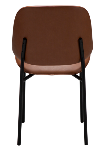 DANFORM OHMY Esszimmerstuhl - Cognac-Kunstleder und schwarzer Stahl