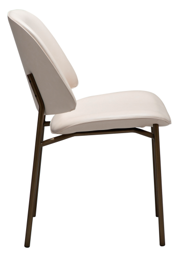 DANFORM OHMY Esszimmerstuhl - Kreolisches rosa Kunstleder und antiker Messingstahl