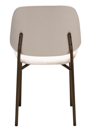 DANFORM OHMY Esszimmerstuhl - Kreolisches rosa Kunstleder und antiker Messingstahl