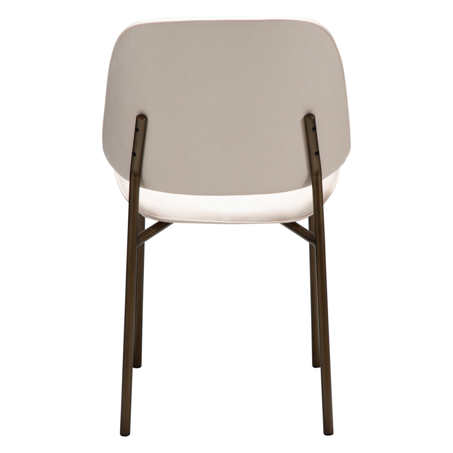 DANFORM OHMY Esszimmerstuhl - Kreolisches rosa Kunstleder und antiker Messingstahl