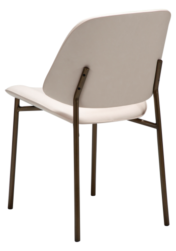 DANFORM OHMY Esszimmerstuhl - Kreolisches rosa Kunstleder und antiker Messingstahl