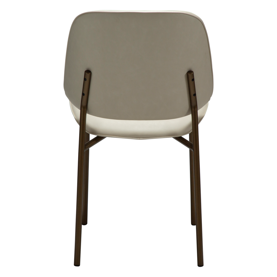 DANFORM OHMY Esszimmerstuhl - mattes Mandel-Kunstleder und antiker Messingstahl