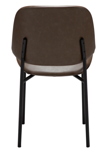 DANFORM OHMY Esszimmerstuhl - Major braunes Kunstleder und schwarzer Stahl