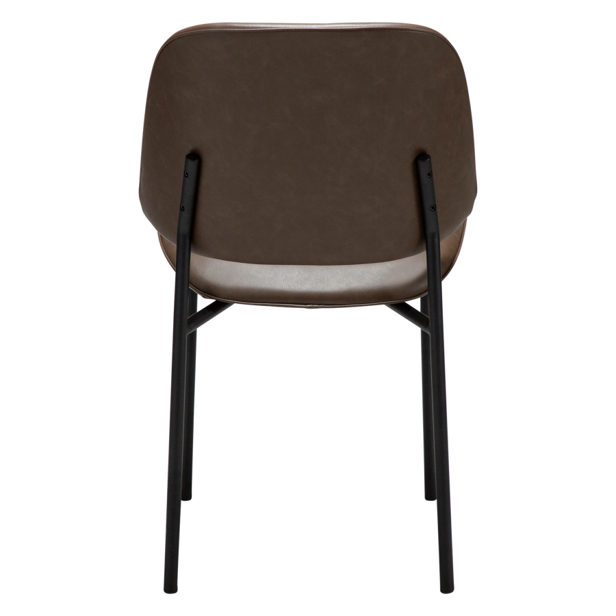 DANFORM OHMY Esszimmerstuhl - Major braunes Kunstleder und schwarzer Stahl