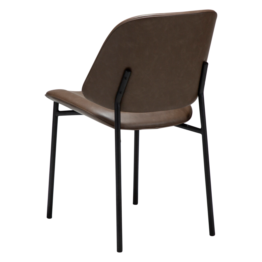 DANFORM OHMY Esszimmerstuhl - Major braunes Kunstleder und schwarzer Stahl