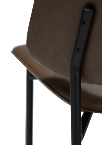 DANFORM OHMY Esszimmerstuhl - Major braunes Kunstleder und schwarzer Stahl