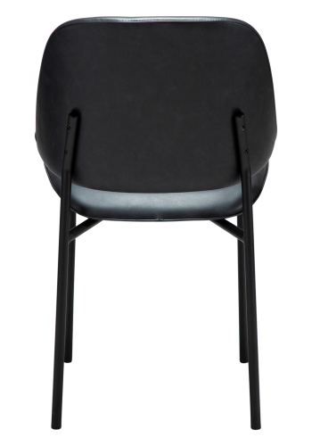 DANFORM OHMY Esszimmerstuhl - Rabenschwarzes Kunstleder und schwarzer Stahl