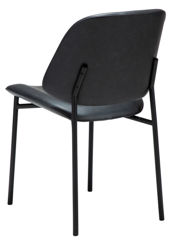 DANFORM OHMY Esszimmerstuhl - Rabenschwarzes Kunstleder und schwarzer Stahl