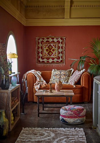 CREATIVE COLLECTION Asu Kissen, Braun, Viskose (L50xB50 cm)