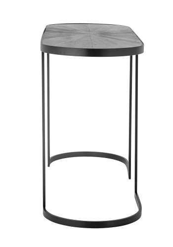 BLOOMINGVILLE Carter konsollbord, ovalt - svart furu og svart metall (110x38,5)