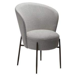 DAN-FORM ORBIT spisebordsstol - Cashmere boucl stof og sort metal