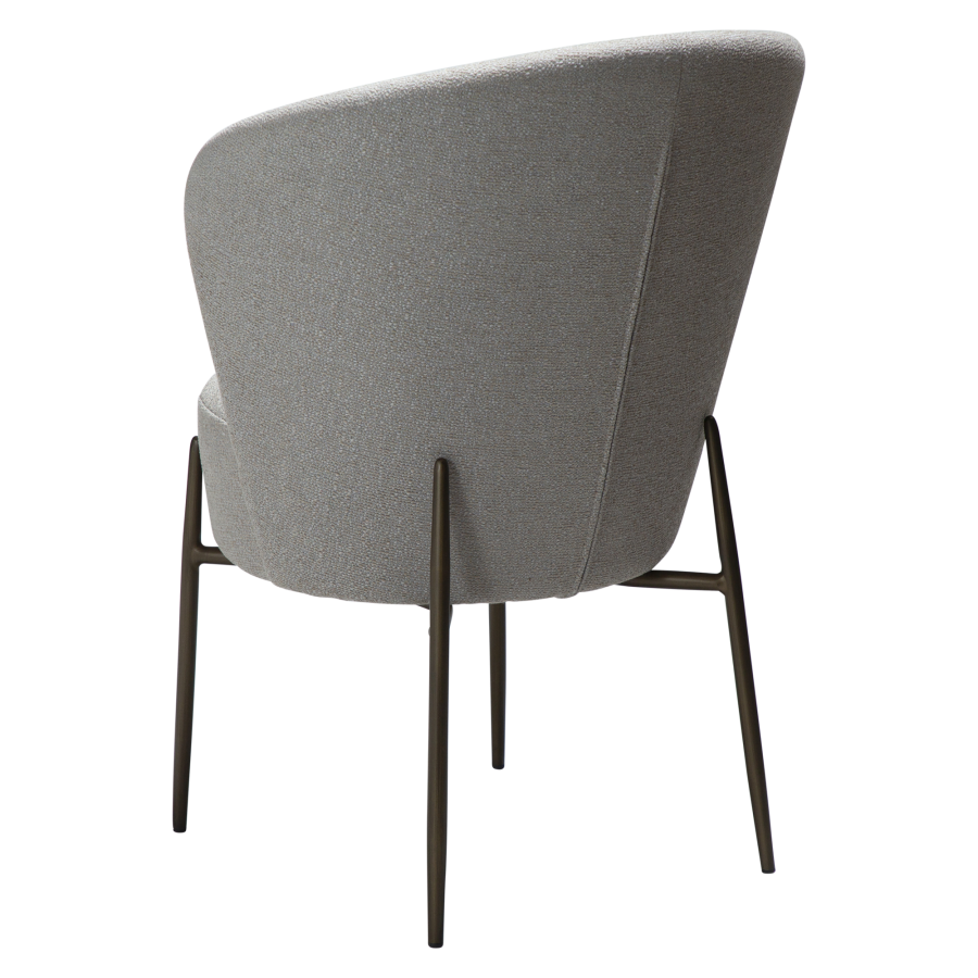 DAN-FORM ORBIT Stol Kasjmir bouclstoff med svarte metallben