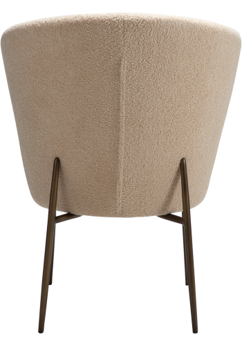 DANFORM Orbit Esszimmerstuhl - matt mandelfarbener RPES Bouclé-Stoff mit Glitzer und antikem Messingstahl