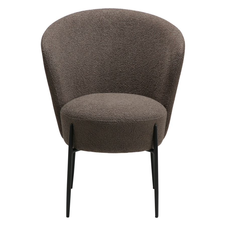DANFORM Orbit Esszimmerstuhl - Major brauner RPES Bouclé-Stoff und schwarzer Stahl