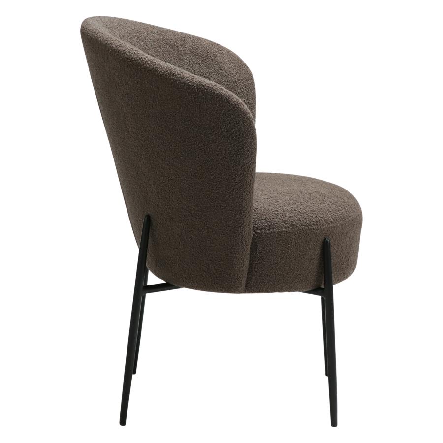 DANFORM Orbit Esszimmerstuhl - Major brauner RPES Bouclé-Stoff und schwarzer Stahl