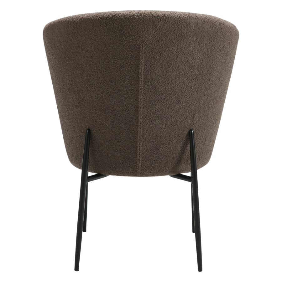 DANFORM Orbit Esszimmerstuhl - Major brauner RPES Bouclé-Stoff und schwarzer Stahl