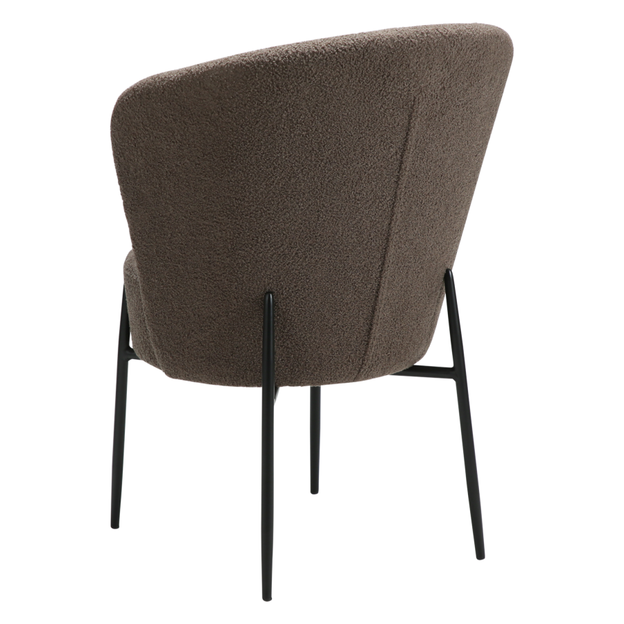 DANFORM Orbit Esszimmerstuhl - Major brauner RPES Bouclé-Stoff und schwarzer Stahl