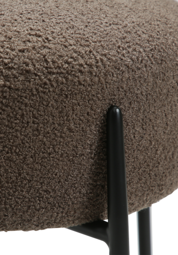 DANFORM Orbit Esszimmerstuhl - Major brauner RPES Bouclé-Stoff und schwarzer Stahl