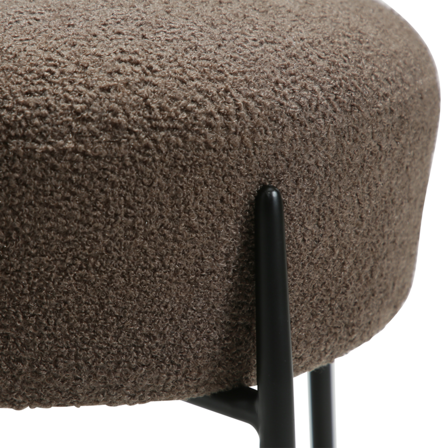 DANFORM Orbit Esszimmerstuhl - Major brauner RPES Bouclé-Stoff und schwarzer Stahl