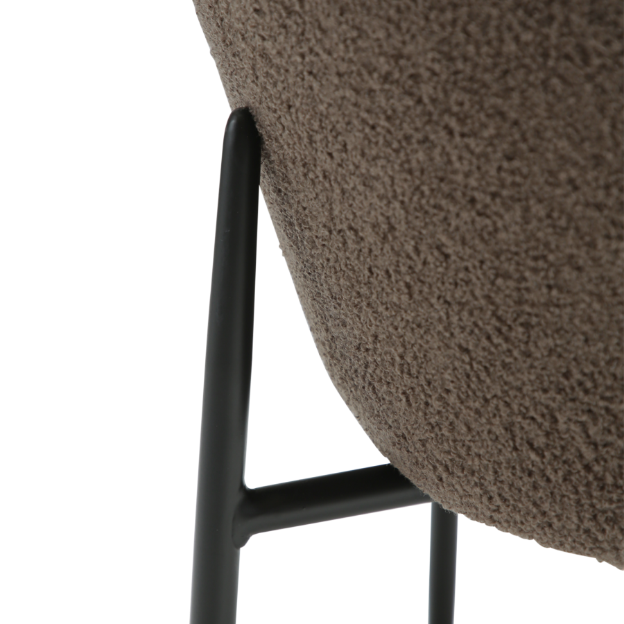 DANFORM Orbit Esszimmerstuhl - Major brauner RPES Bouclé-Stoff und schwarzer Stahl