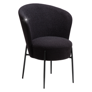 DANFORM Orbit spisebordsstol - Obsidian sort RPES bouclstof m. glimmer og sort stl