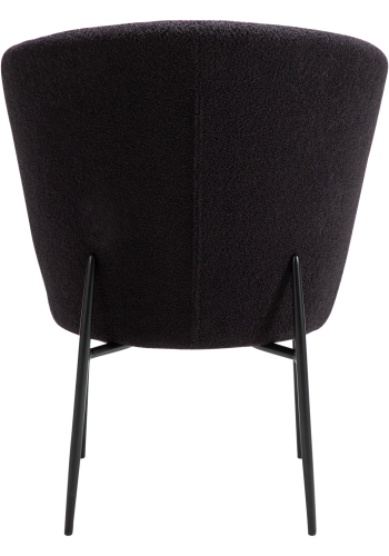 DANFORM Orbit Esszimmerstuhl - Obsidianschwarzer RPES-Bouclé-Stoff mit Glitzer und schwarzem Stahl