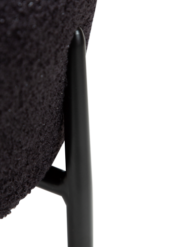 DANFORM Orbit Esszimmerstuhl - Obsidianschwarzer RPES-Bouclé-Stoff mit Glitzer und schwarzem Stahl