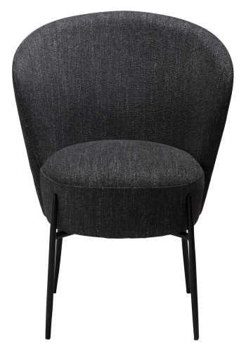 DAN-FORM ORBIT Stol Raven svart bouclstoff med svarte metallben