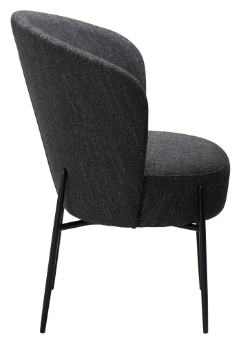 DAN-FORM ORBIT Stol Raven svart bouclstoff med svarte metallben