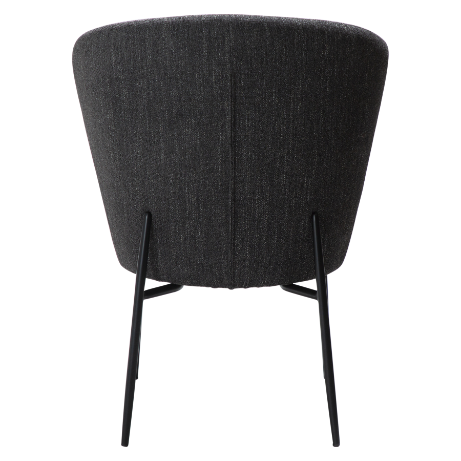 DAN-FORM ORBIT Stol Raven svart bouclstoff med svarte metallben