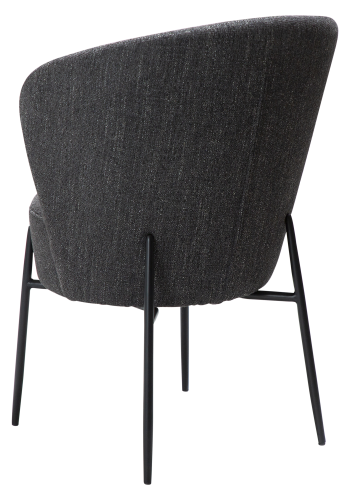 DAN-FORM ORBIT Stol Raven svart bouclstoff med svarte metallben