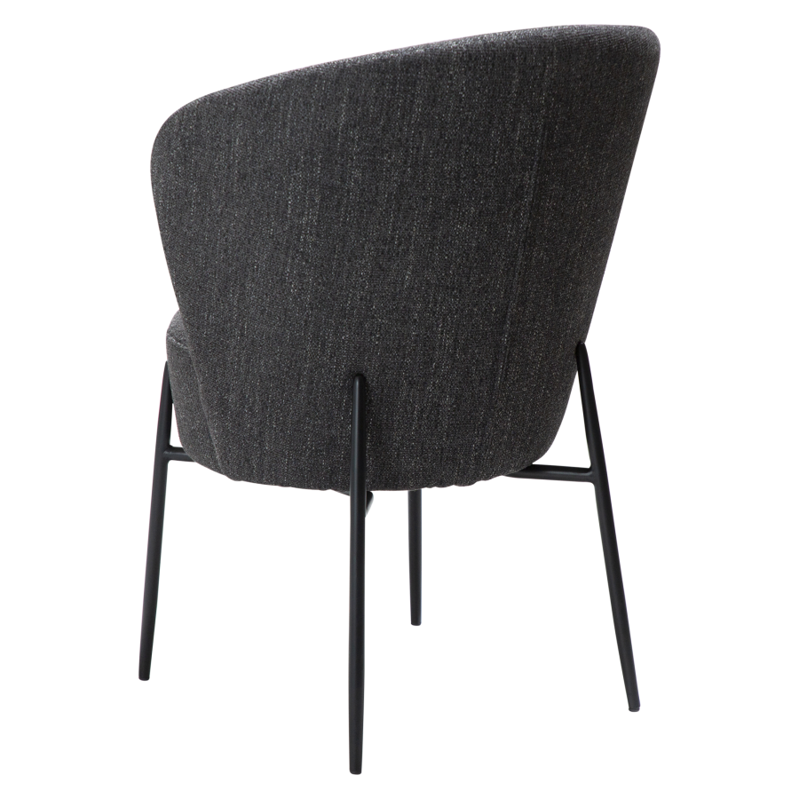 DAN-FORM ORBIT Stol Raven svart bouclstoff med svarte metallben