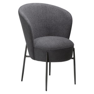 DAN-FORM ORBIT spisebordsstol - Sten RPES boucl stof og antik tin metal