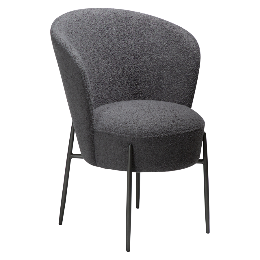 DAN-FORM ORBIT Stol Stein RPES boucl m. antikke ben i tinn