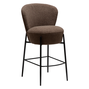 DANFORM Orbit counterstol, m. rygln og fodsttte - Major brun RPES bouclstof og sort stl