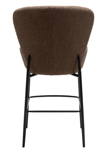 DANFORM Orbit Thekenstuhl, mit Rückenlehne und Fußstütze - Major brauner RPES Bouclé-Stoff und schwarzer Stahl