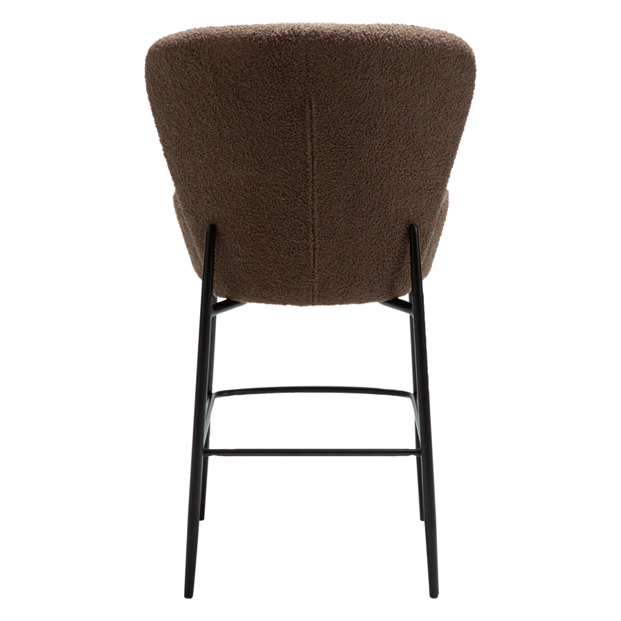 DANFORM Orbit Thekenstuhl, mit Rückenlehne und Fußstütze - Major brauner RPES Bouclé-Stoff und schwarzer Stahl