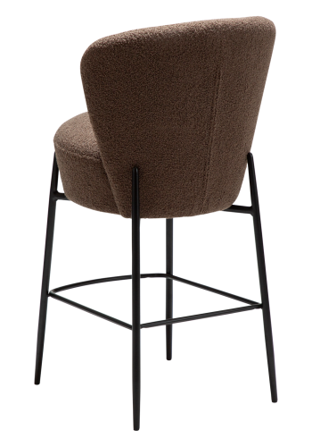 DANFORM Orbit Thekenstuhl, mit Rückenlehne und Fußstütze - Major brauner RPES Bouclé-Stoff und schwarzer Stahl