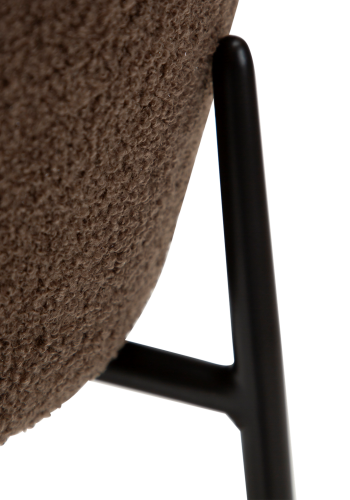 DANFORM Orbit Thekenstuhl, mit Rückenlehne und Fußstütze - Major brauner RPES Bouclé-Stoff und schwarzer Stahl
