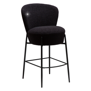 DANFORM Orbit counterstol, m. rygln og fodsttte - Obsidian sort RPES bouclstof glimmer/sort stl