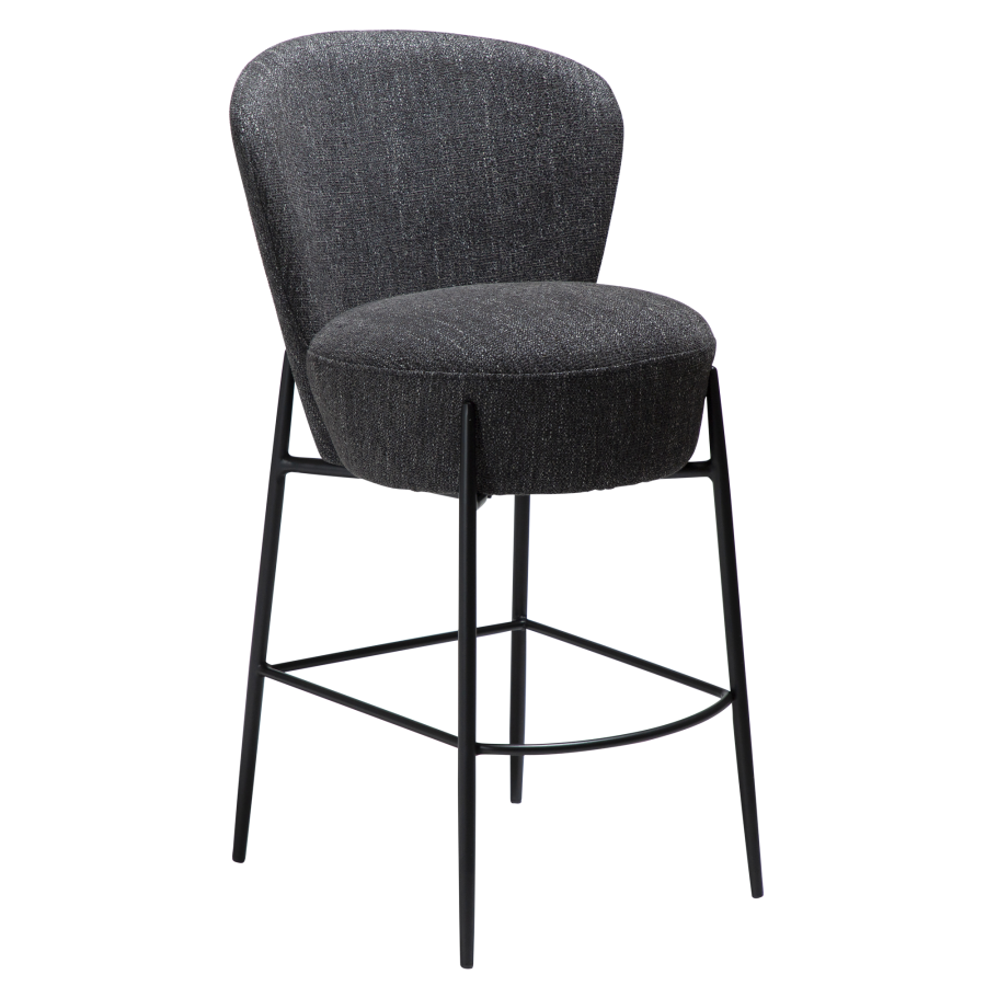 DAN-FORM ORBIT Bordkrakk Raven svart bouclstoff med svarte metallben