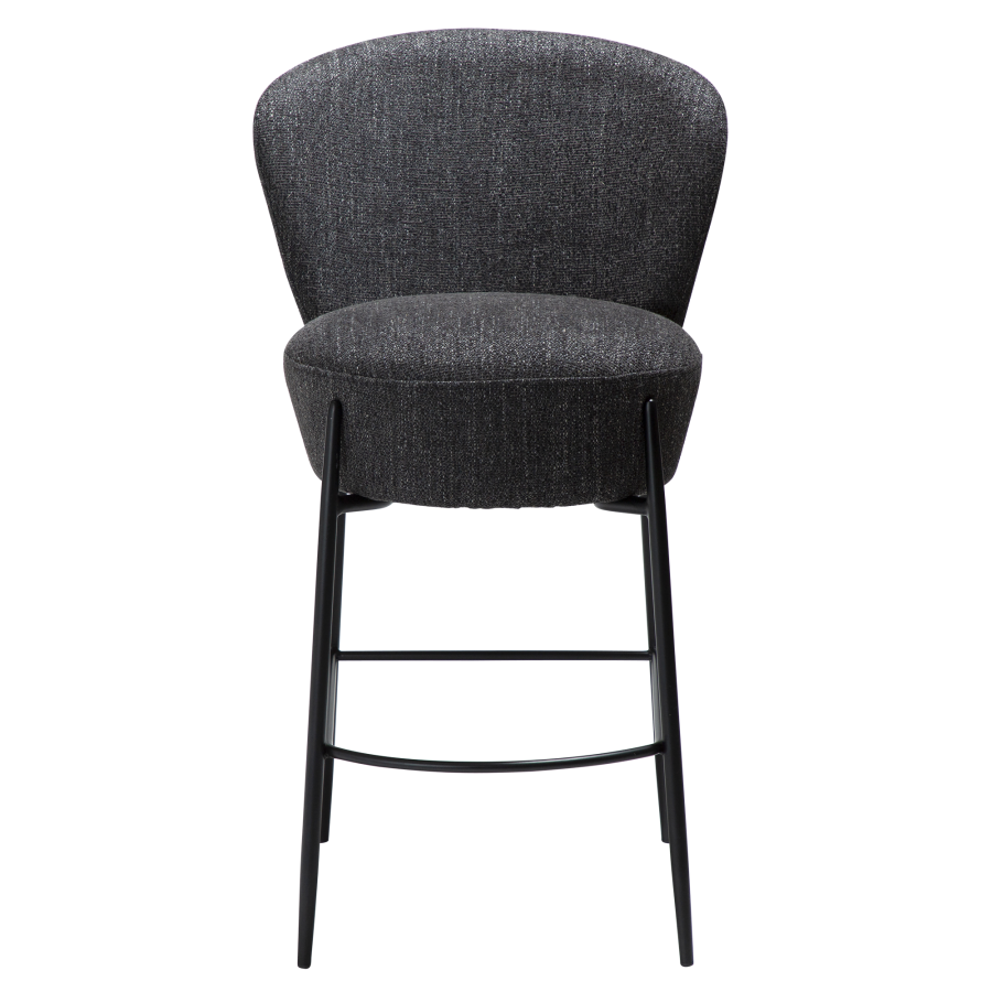 DAN-FORM ORBIT Bordkrakk Raven svart bouclstoff med svarte metallben