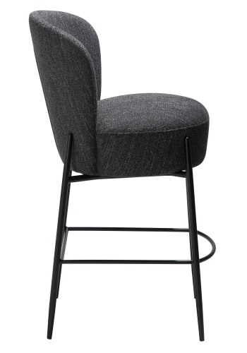 DAN-FORM ORBIT Bordkrakk Raven svart bouclstoff med svarte metallben