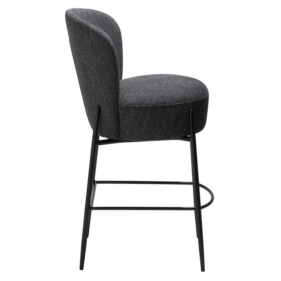 DAN-FORM ORBIT Bordkrakk Raven svart bouclstoff med svarte metallben