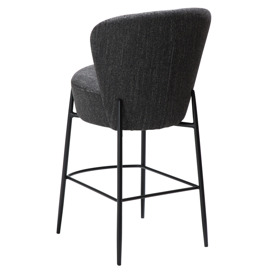 DAN-FORM ORBIT Bordkrakk Raven svart bouclstoff med svarte metallben