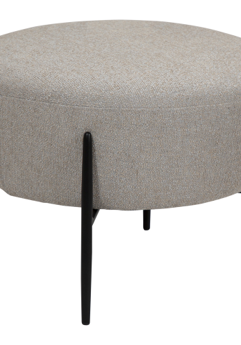 DAN-FORM ORBIT fotskammel i kasjmir, bouclstoff med svarte metallben