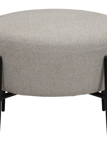 DAN-FORM ORBIT fotskammel i kasjmir, bouclstoff med svarte metallben