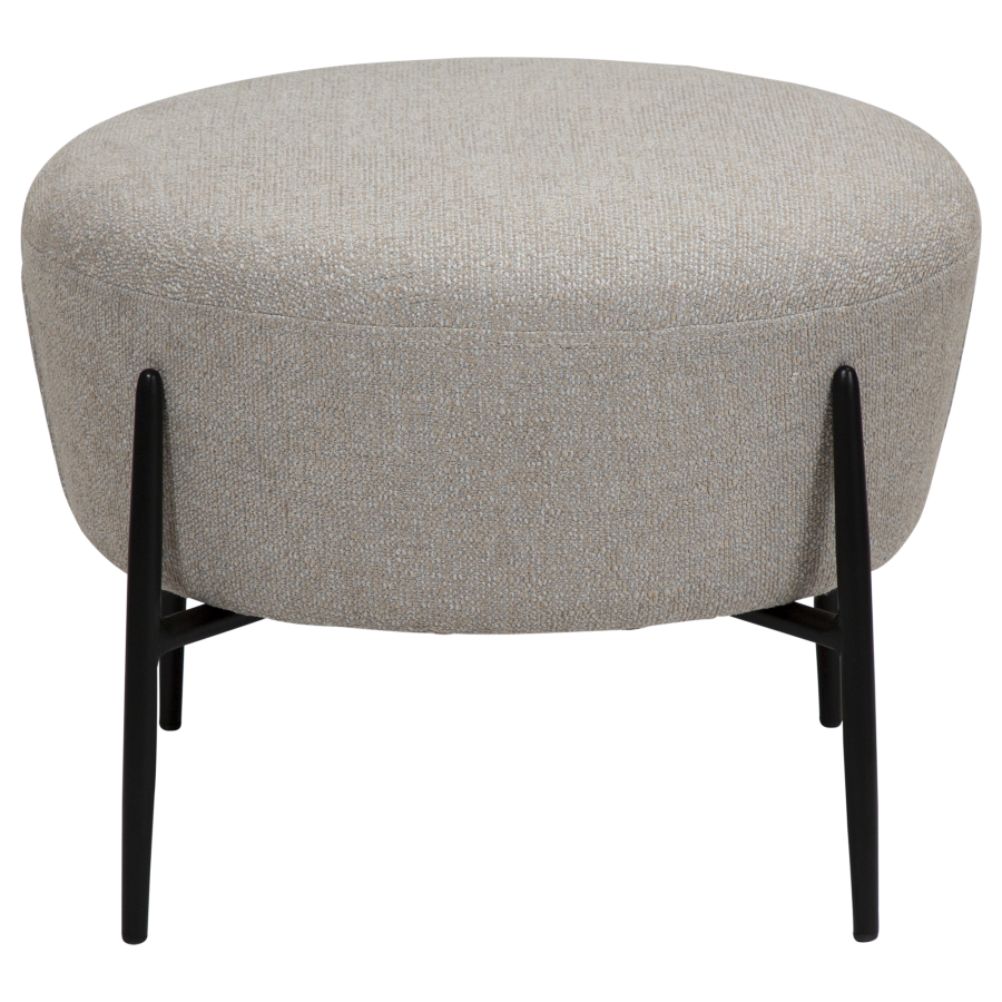 DAN-FORM ORBIT fotskammel i kasjmir, bouclstoff med svarte metallben